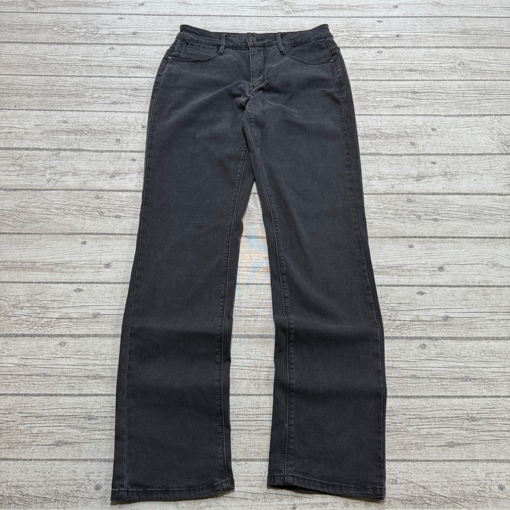 Parasuco Jeans Women's 8x30 Black Faded Denim Straight Leg Stretch Relaxed Fit